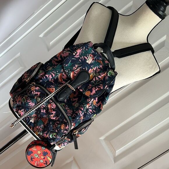 Zara Dark Floral Jungle Print Backpack - Picture 1 of 15